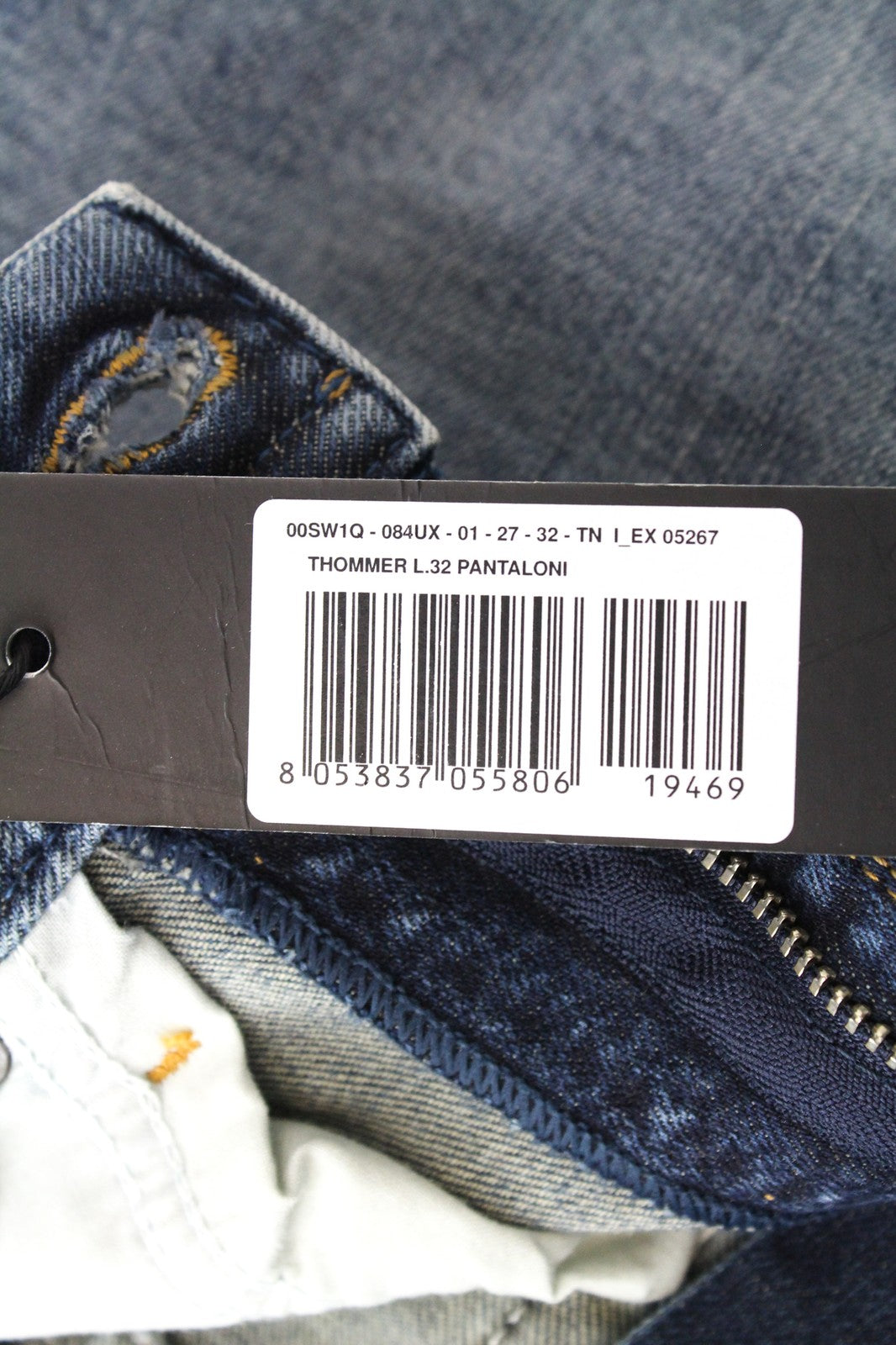 DIESEL Thommer 084UX Men Jeans W27/L32 Stone Washed Boys Skinny Stained Zip-Fly
