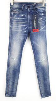DIESEL D-Reeft-T 0870O Men Jeans W26 Skinny Boys Sweat Jogg Distressed Stained