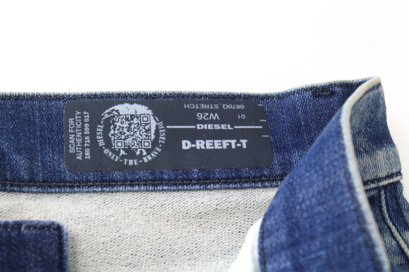 DIESEL D-Reeft-T 0870O Men Jeans W26 Skinny Boys Sweat Jogg Distressed Stained