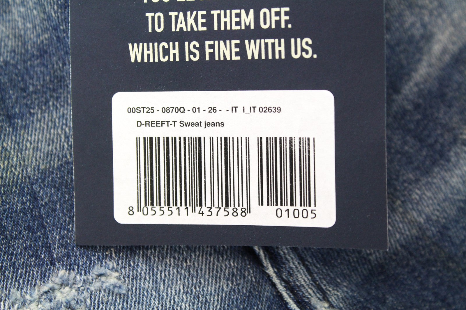 DIESEL D-Reeft-T 0870O Men Jeans W26 Sweat Jogg Skinny Boys Distressed Stained