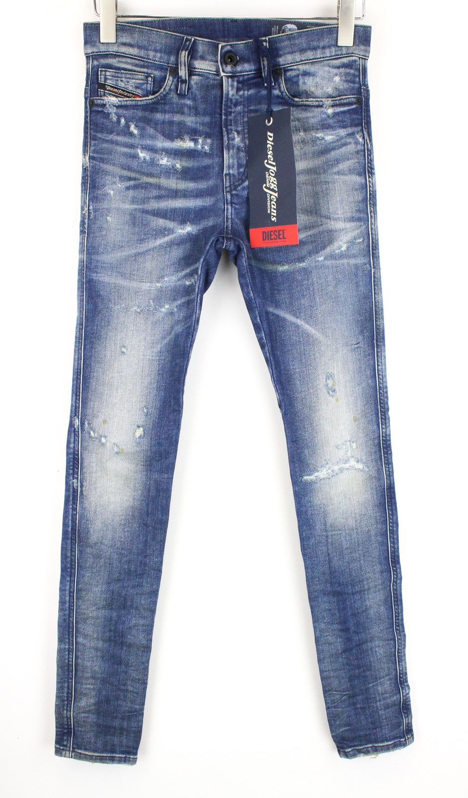DIESEL D-Reeft-T 0870O Men Jeans W26 Stained Sweat Jogg Skinny Boys Aged Look