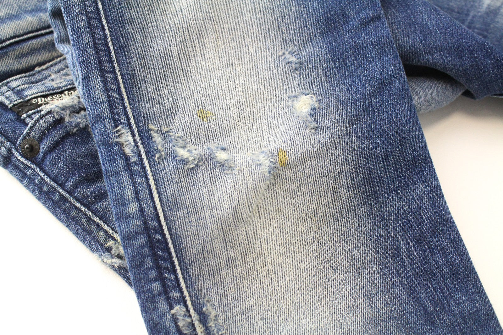 DIESEL D-Reeft-T 0870O Men Jeans W26 Stained Sweat Jogg Skinny Boys Aged Look