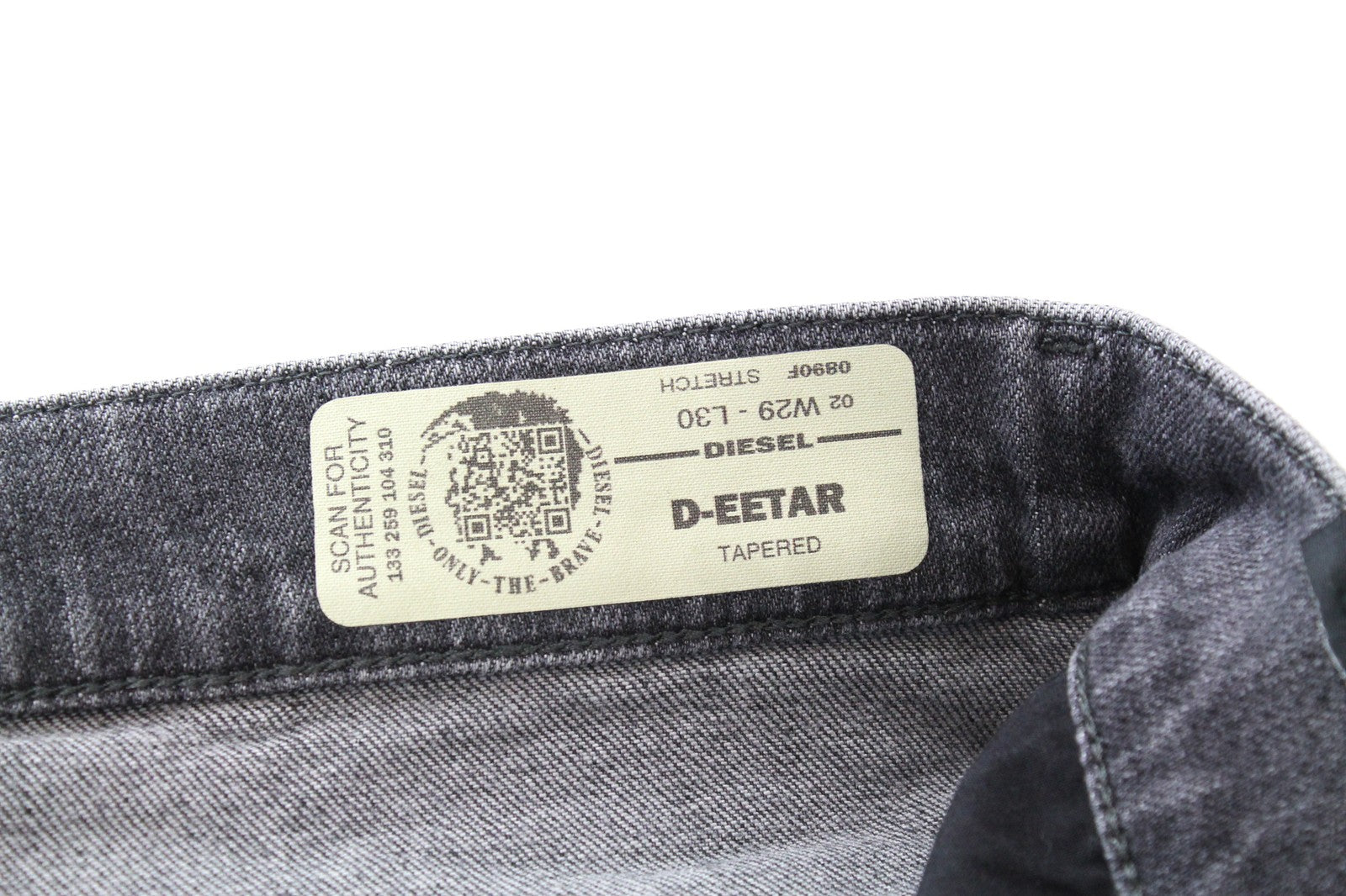 DIESEL D-Eetar 0890F Men Jeans W29/L30 Tapered Distressed Faded Grey Stretch
