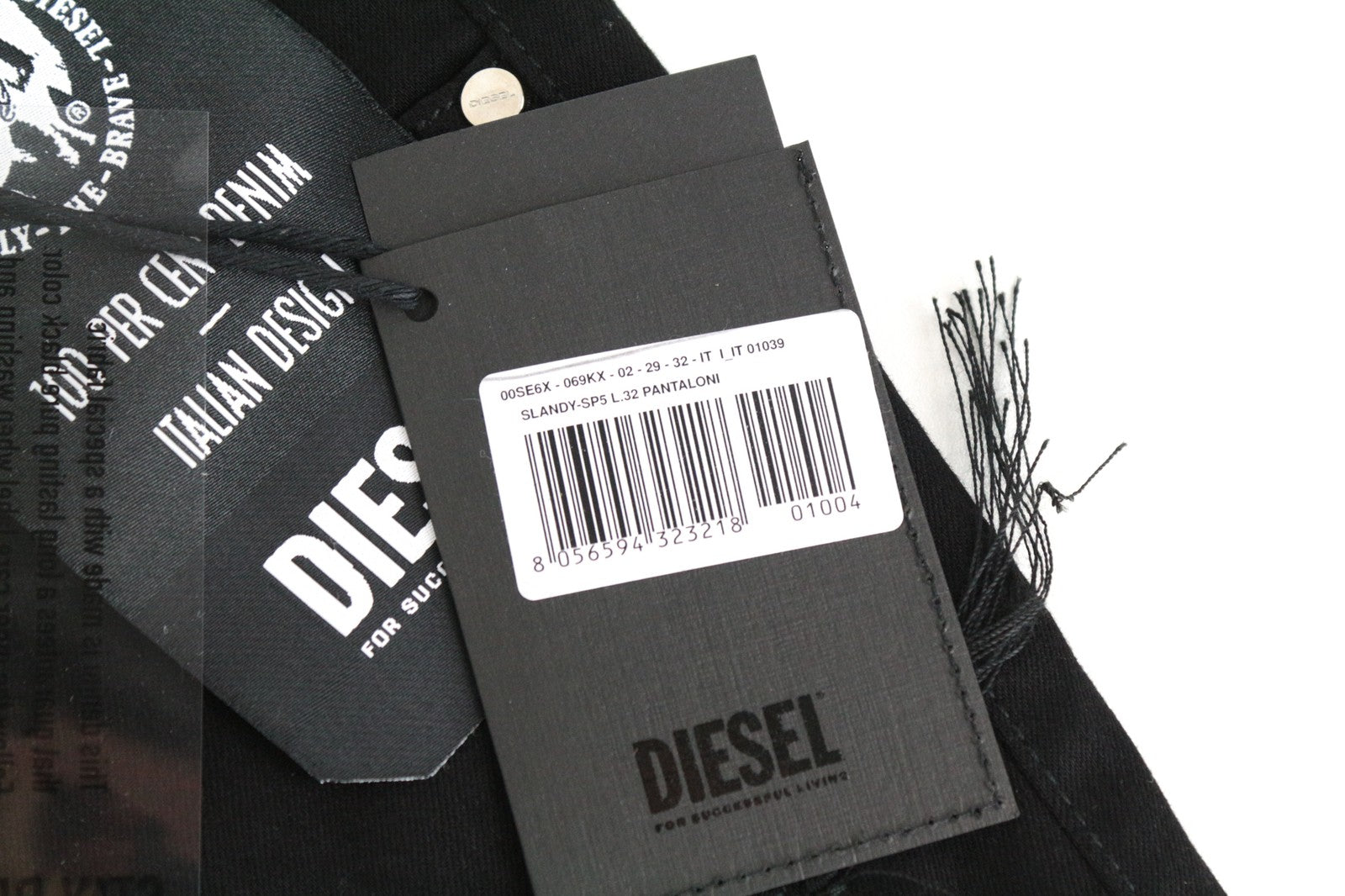 DIESEL Slandy-SP5 069KX Women Jeans W29/L32 Stretch Super Skinny Zipped Black