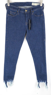 DIESEL Slandy 088AT Women Jeans W28/L32 Super Slim Skinny Stretch Blue Distress