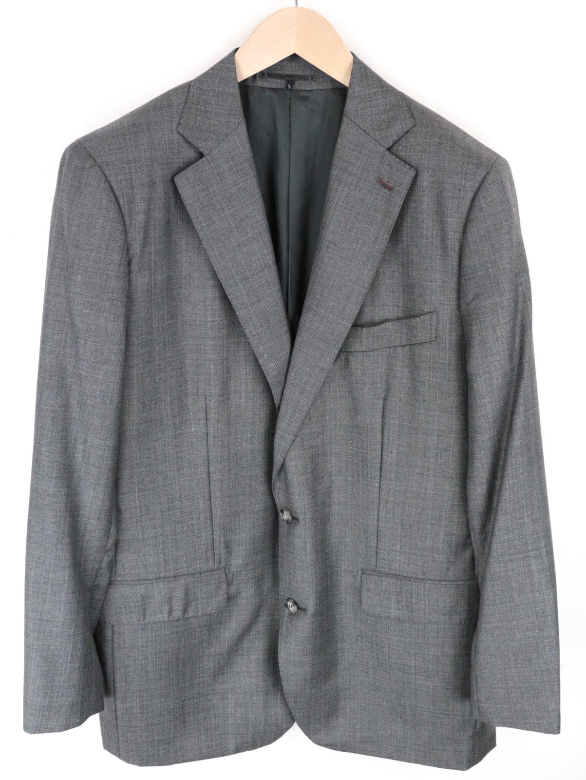 SUITSUPPLY Lazio Men Blazer UK44 Grey Melange Pure Wool Slim Sharkskin Print
