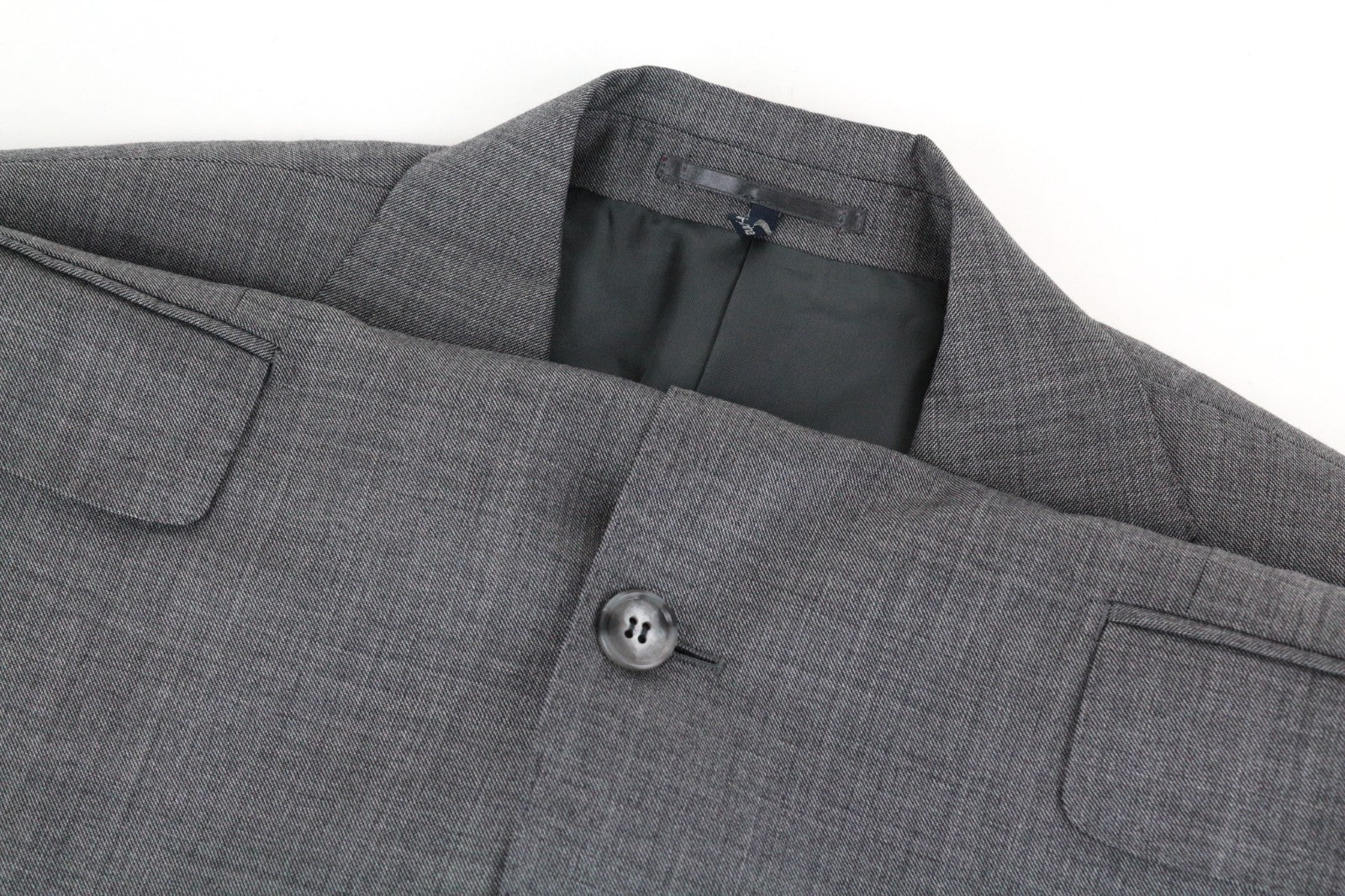 SUITSUPPLY Lazio Men Blazer UK44 Grey Melange Pure Wool Slim Sharkskin Print