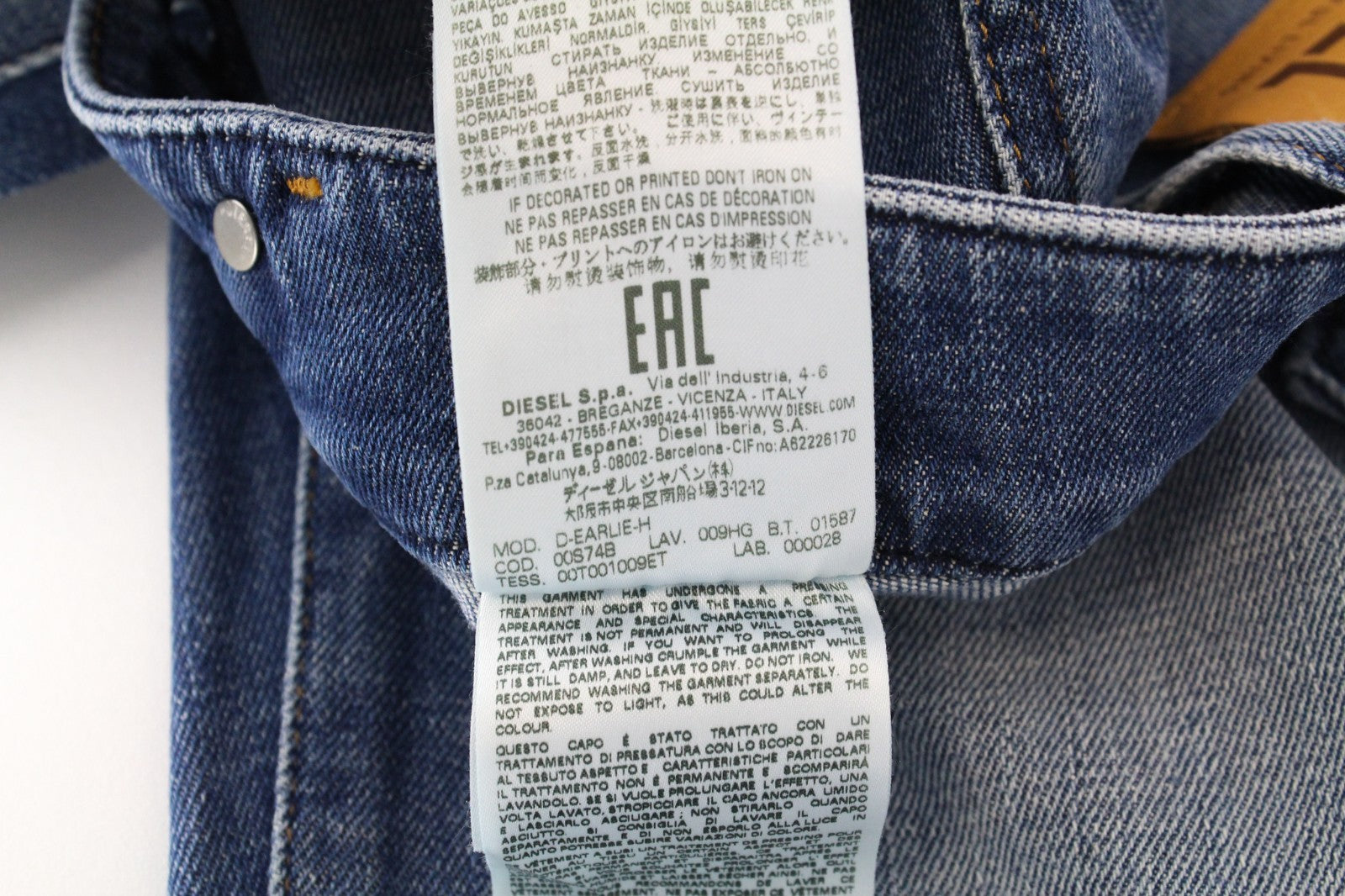 DIESEL D-Earlie 009HG Women Jeans W26/L32 Bootcut-Flare High Waisted Washed Out