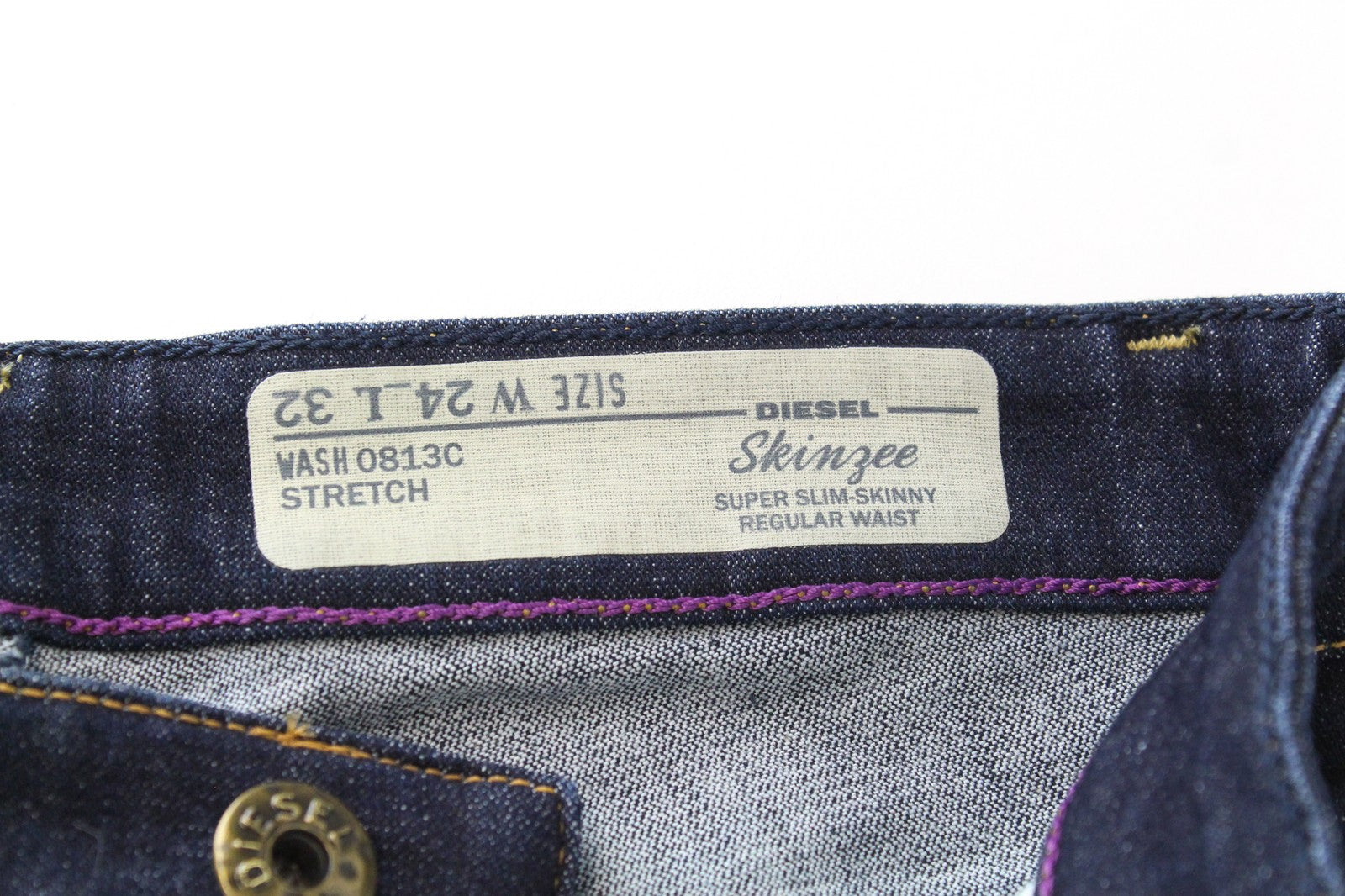 DIESEL Skinzee 0813C Women Jeans W24/L32 Dark Blue Super Slim Skinny Girls