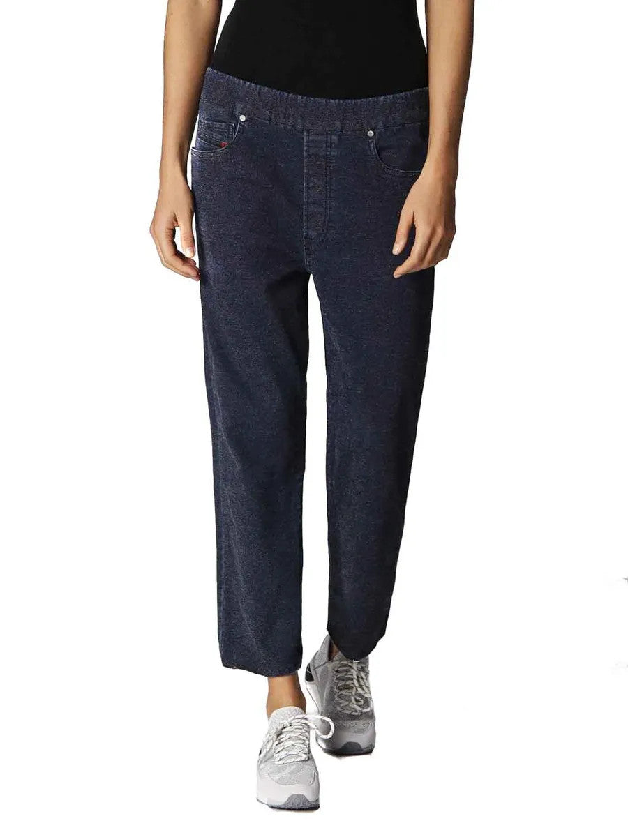 DIESEL Cosee-NE 0685Z Women Trousers W25 Blue Pull-On Sweat Jogg Boyfriend Fit