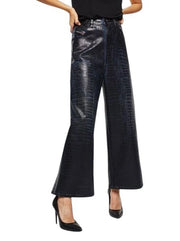 DIESEL D-Luite-SX-T 0094R Women Jeans W25 Coated Animal Print Sweat Jogg Flared