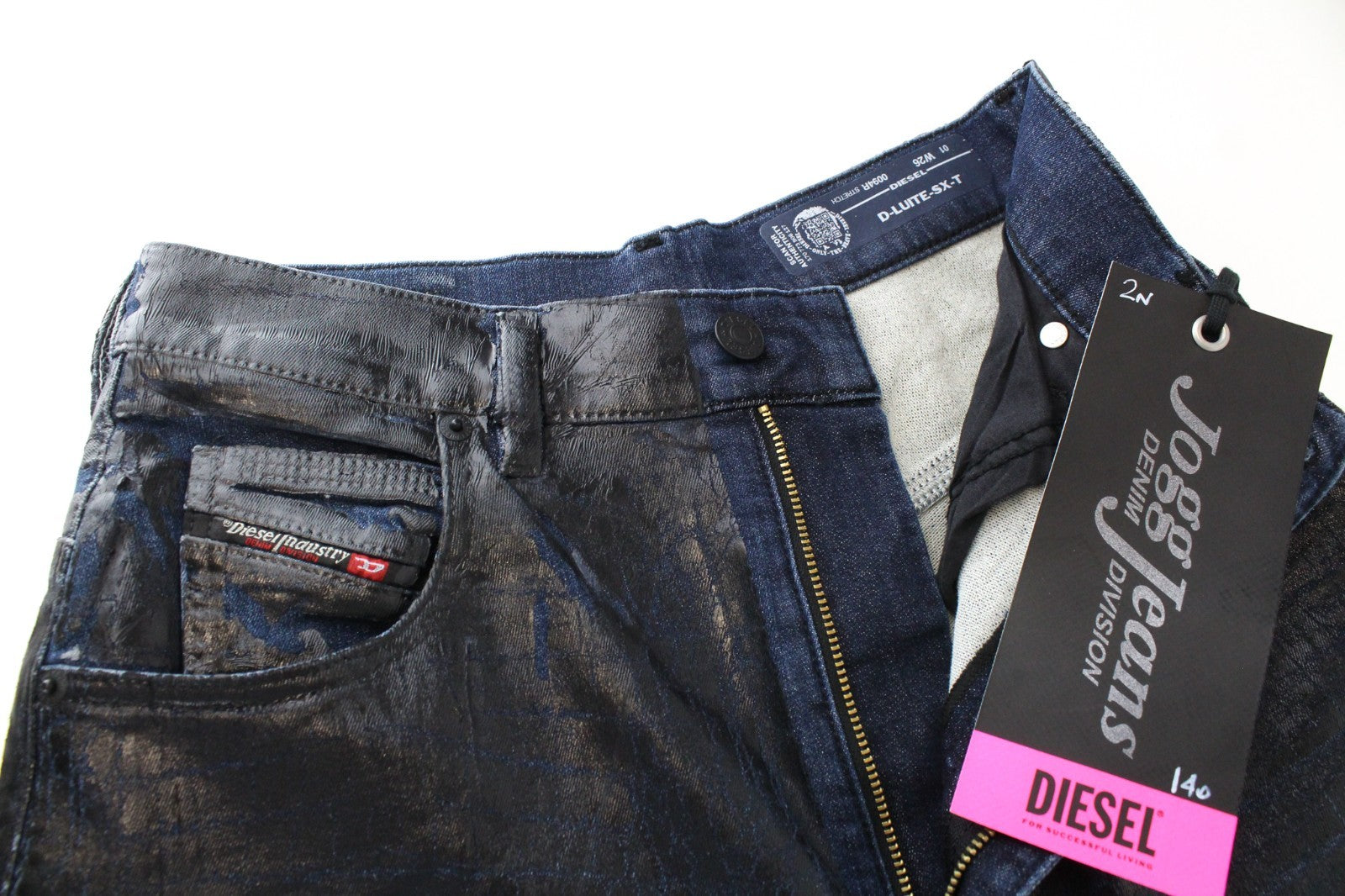 DIESEL D-Luite-SX-T 0094R Women Jeans W26 Sweat Jogg Flared Coated Animal