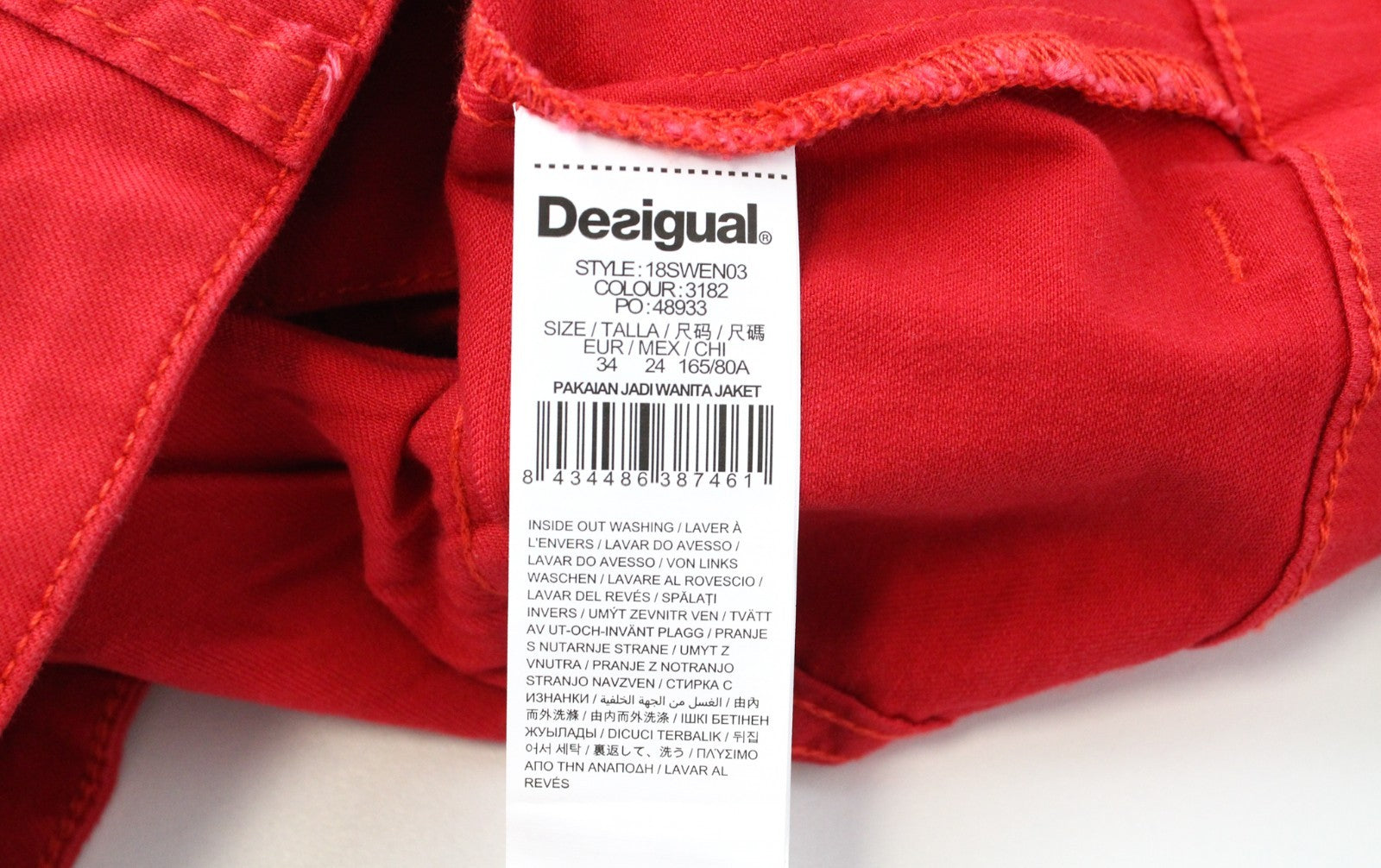DESIGUAL Chaq Kyle Women Jacket 34 Sequins Colorful Red Embroidered Knit