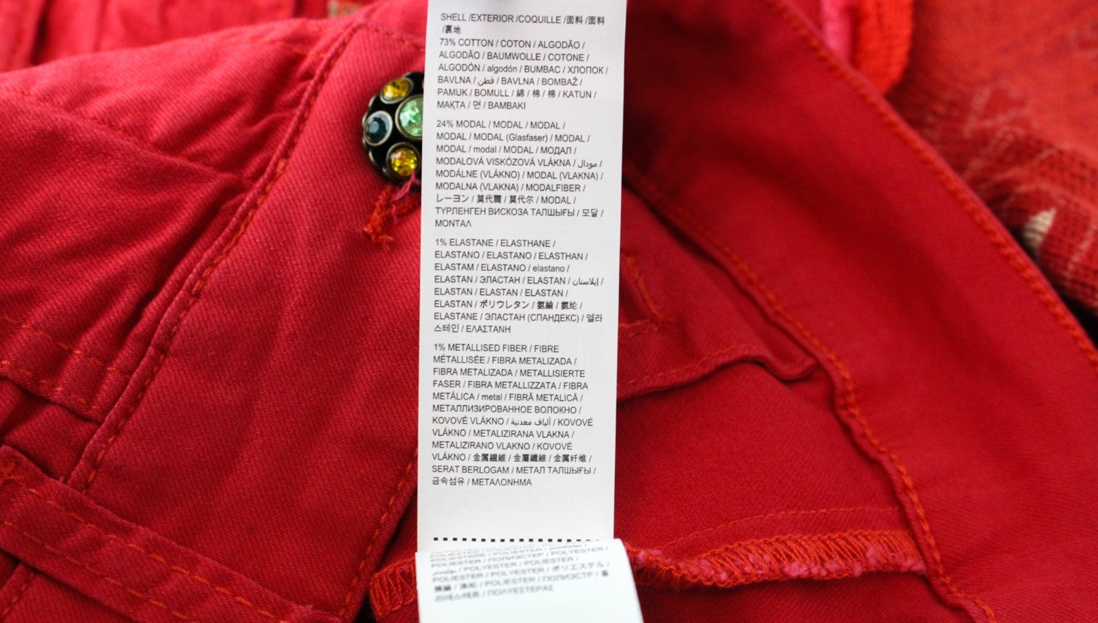 DESIGUAL Chaq Kyle Women Jacket 34 Sequins Colorful Red Embroidered Knit