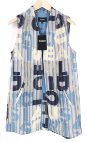 DESIGUAL Chaq Letters Women Waistcoat S Abstract Logo Print Pocketed Pullover