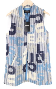 DESIGUAL Chaq Letters Women Waistcoat S Pocketed Pullover Abstract Logo Print
