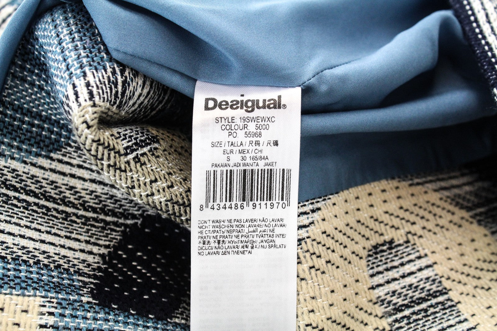 DESIGUAL Chaq Letters Women Waistcoat S Pocketed Pullover Abstract Logo Print