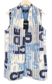 DESIGUAL Chaq Letters Women Waistcoat M Abstract Logo Short Pocketed Pullover