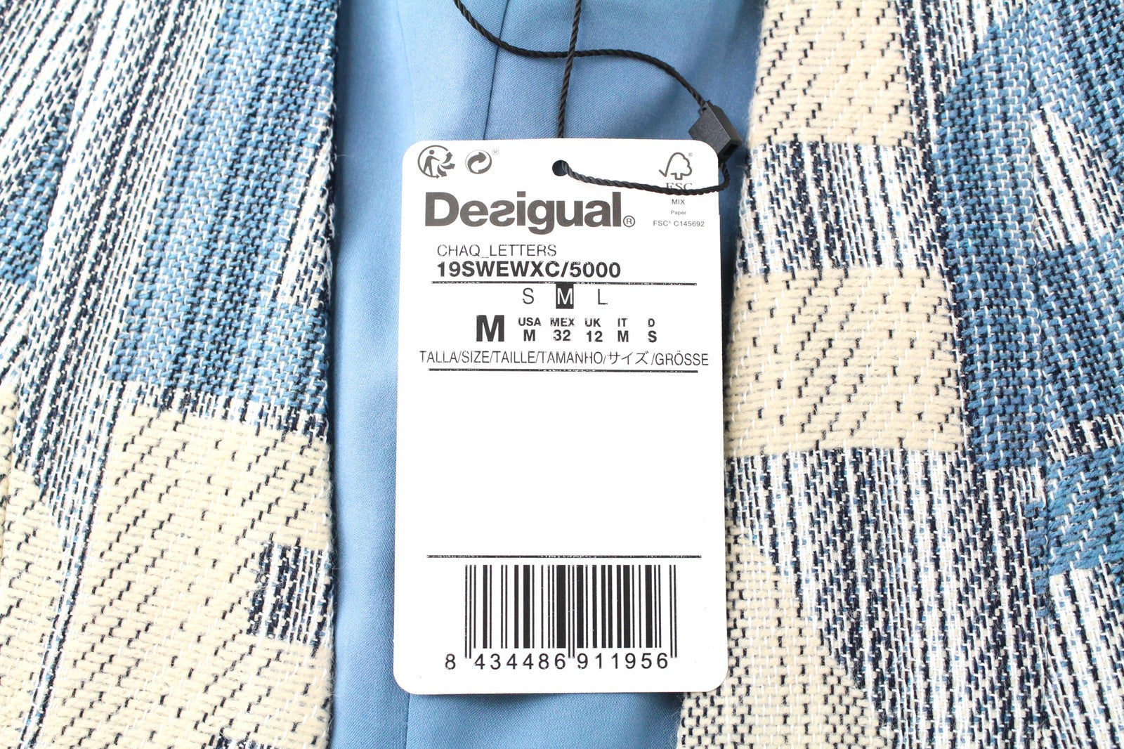 DESIGUAL Chaq Letters Women Waistcoat M Abstract Logo Short Pocketed Pullover