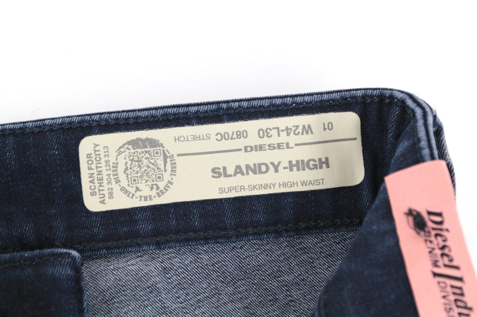 DIESEL Slandy-High 0870C Women Jeans W24/L30 Super Slim Skinny Distressed Girls
