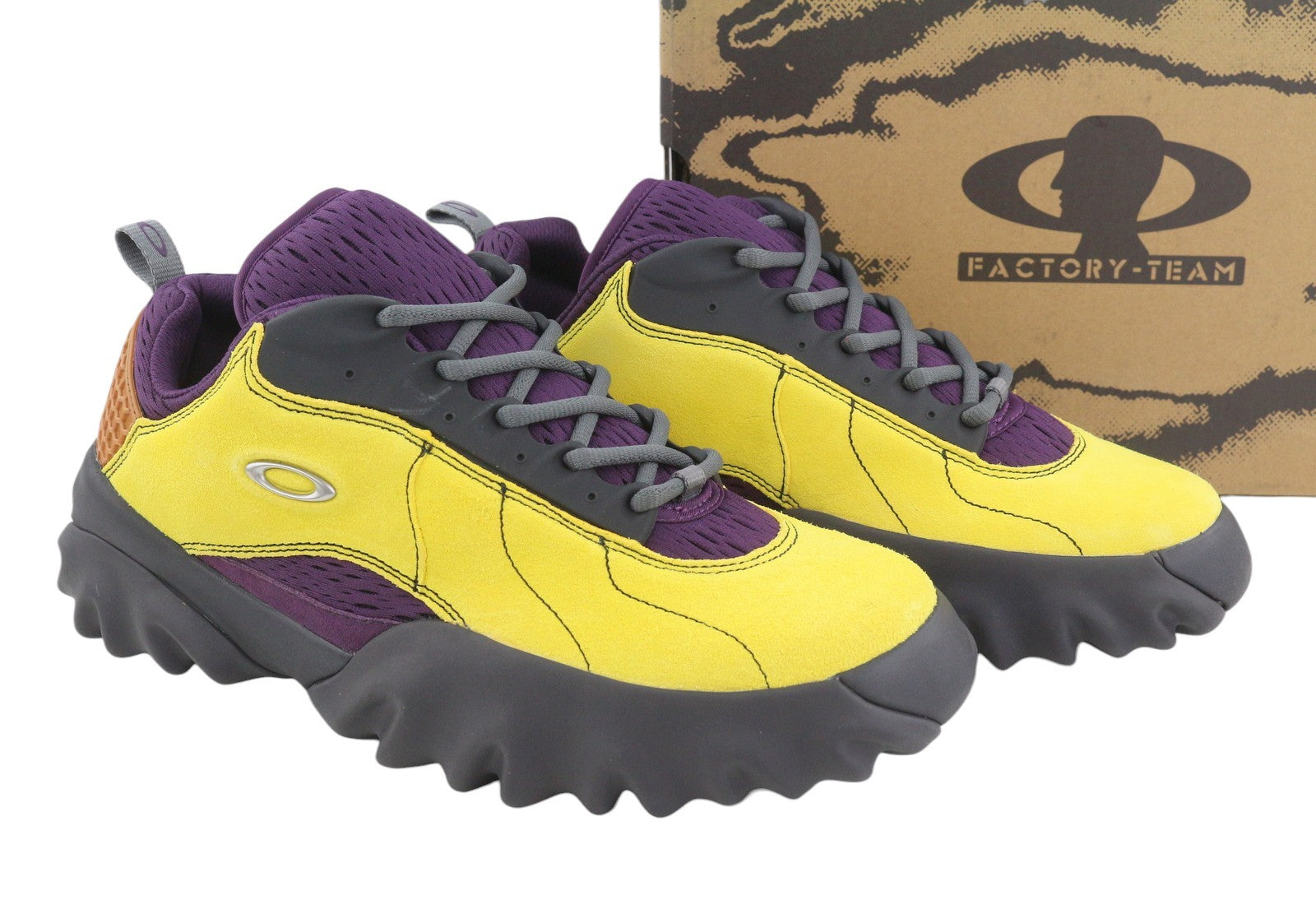 BRAIN DEAD x Oakley Factory Team Chop Saw Men Boots EU45 Lemon Plum Lace RRP189