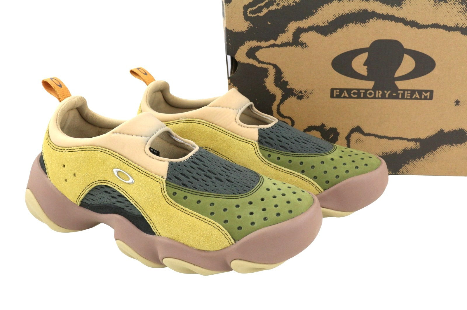 BRAIN DEAD x Oakley Factory Team Suede Flesh Men Sandals EU44 Whey Multi Slip