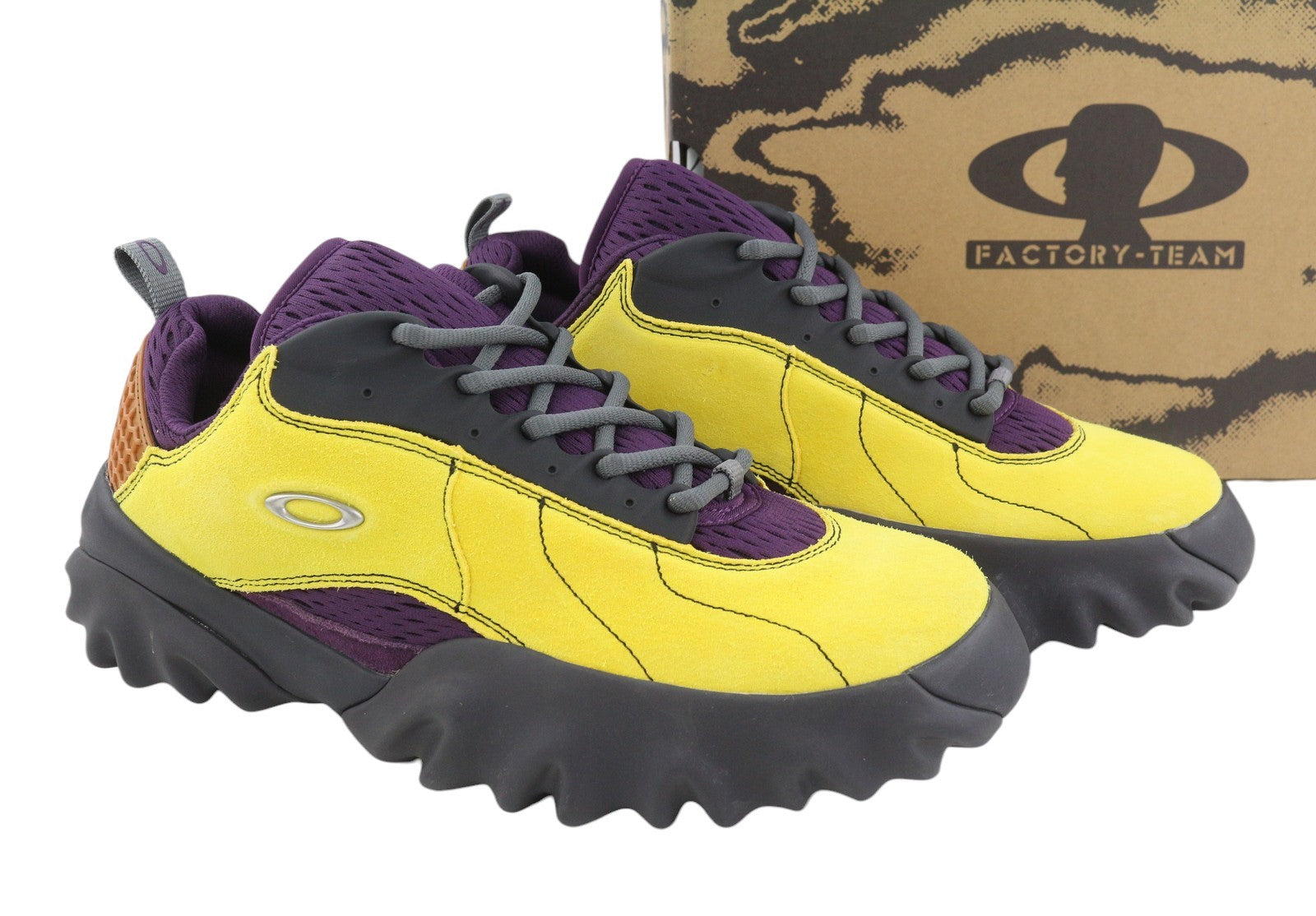 BRAIN DEAD x Oakley Factory Team Chop Saw Men Boots EU45 Lemon Plum Laced RRP189