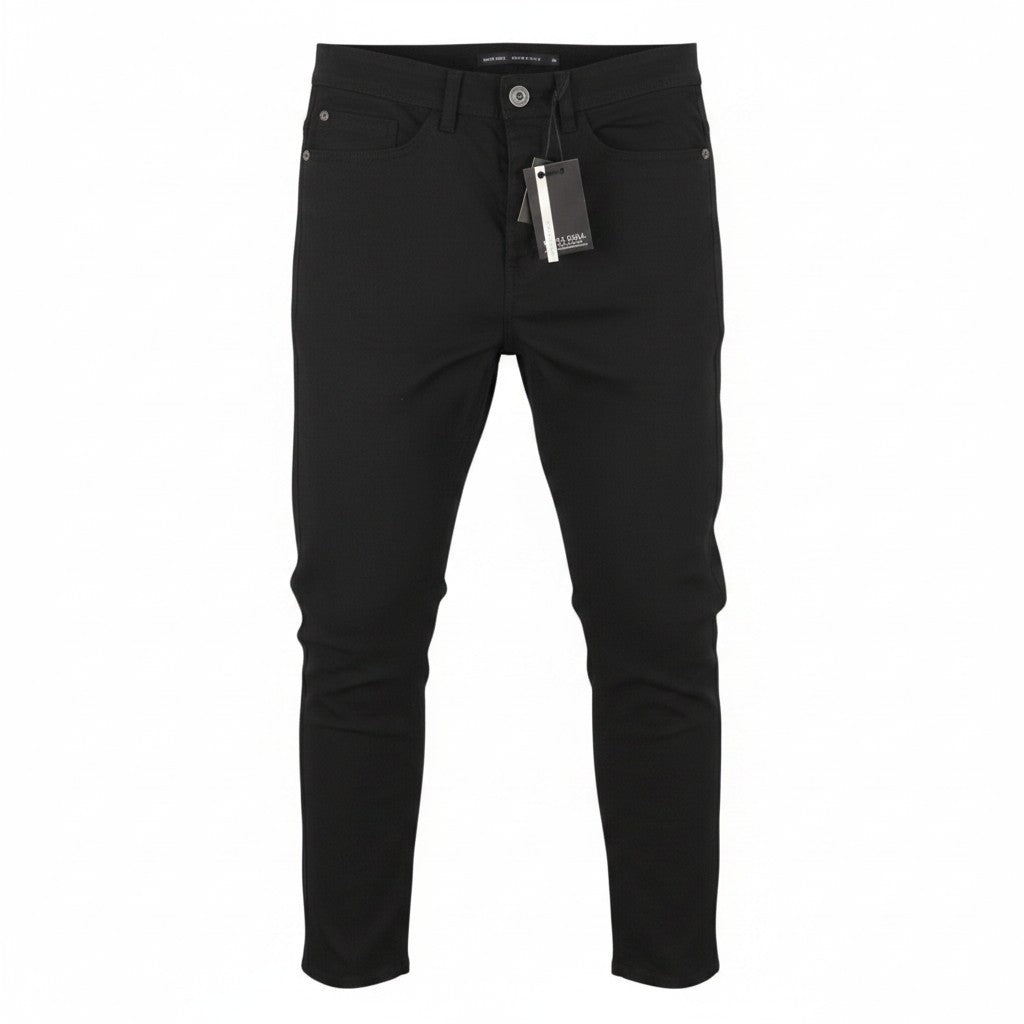 DENIM STUDIO Brave Soul Men Jeans W30 Black Button Fly Slim Fit Denim