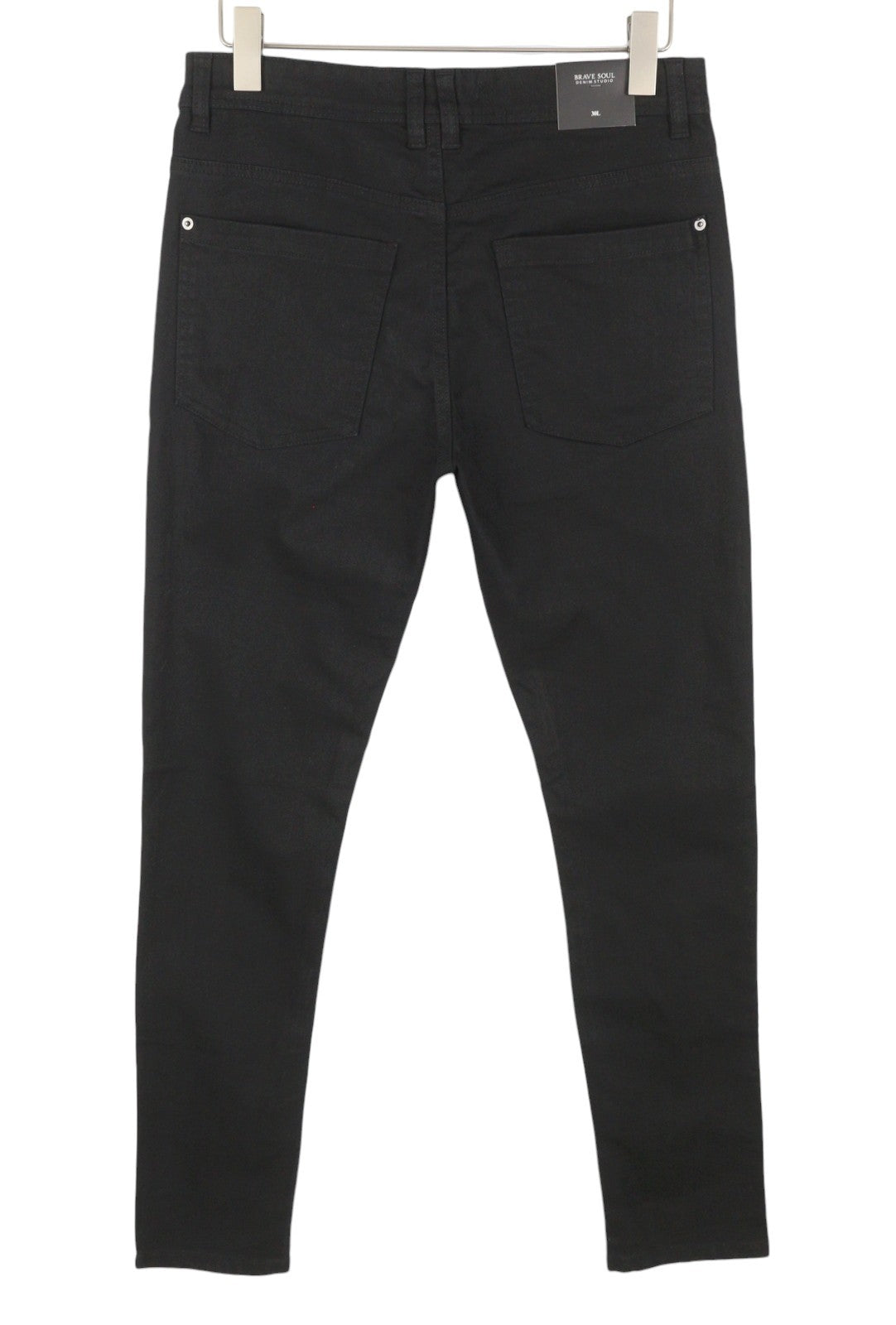 DENIM STUDIO Brave Soul Men Jeans W30 Black Button Fly Slim Fit Denim