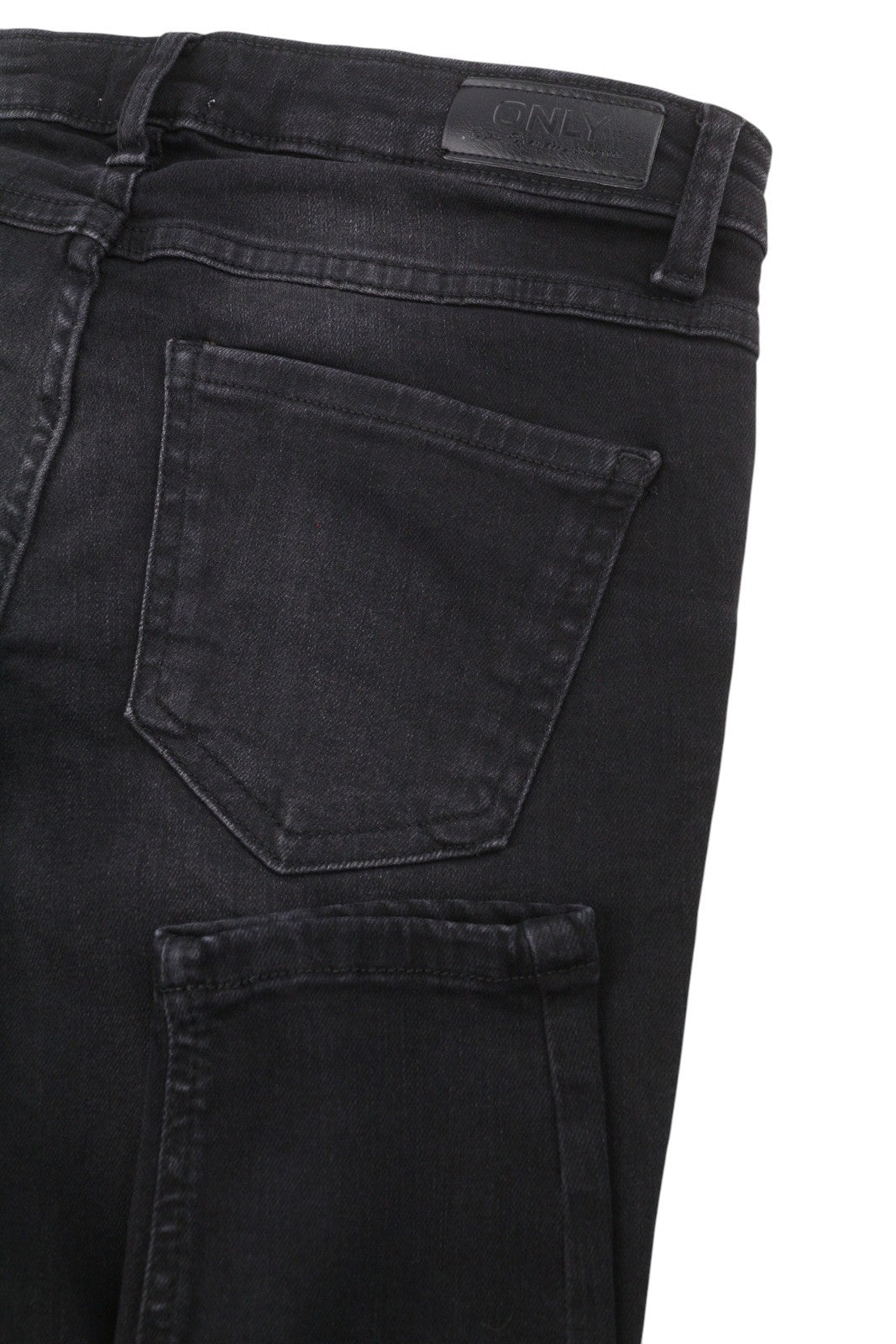 ONLY June Skinny Women Jeans W28/L32 Black Super Low Waist Ankle Zip Fly