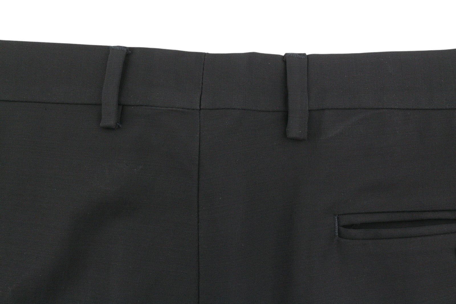 JOHN RICHMOND Women Trousers UK16 W31 Black Wool Blend Zip Fly Straight Fit