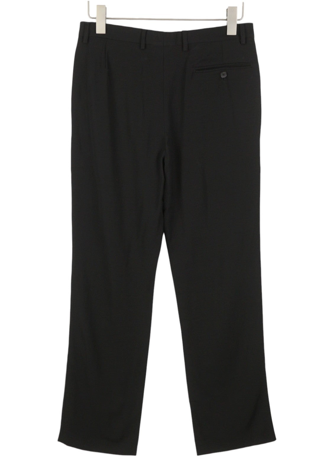 JOHN RICHMOND Women Trousers UK16 W31 Black Wool Blend Zip Fly Straight Fit