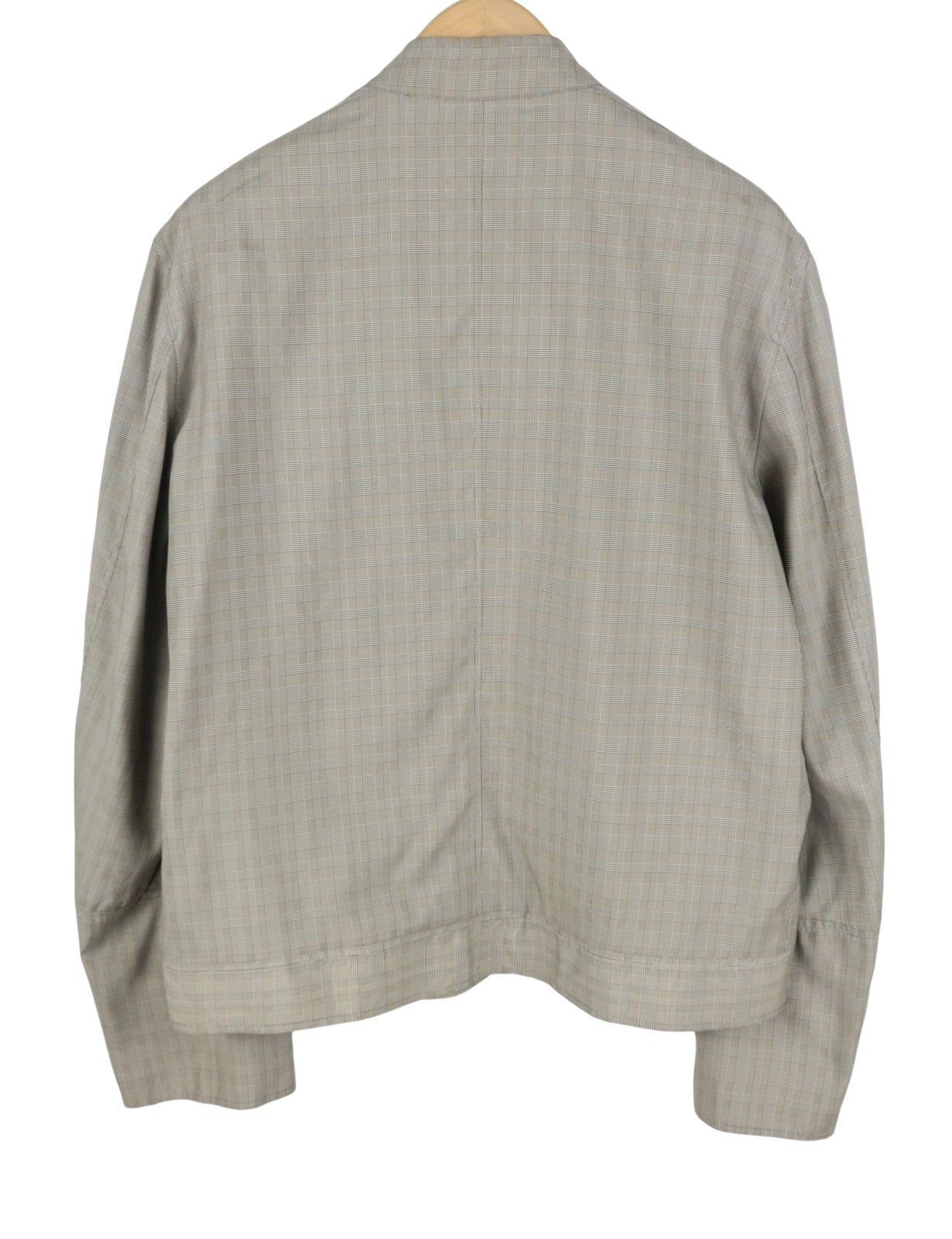 JOHN RICHMOND Women Jacket UK18 XL Grey Plaid High Neck Full Zip Lightweight