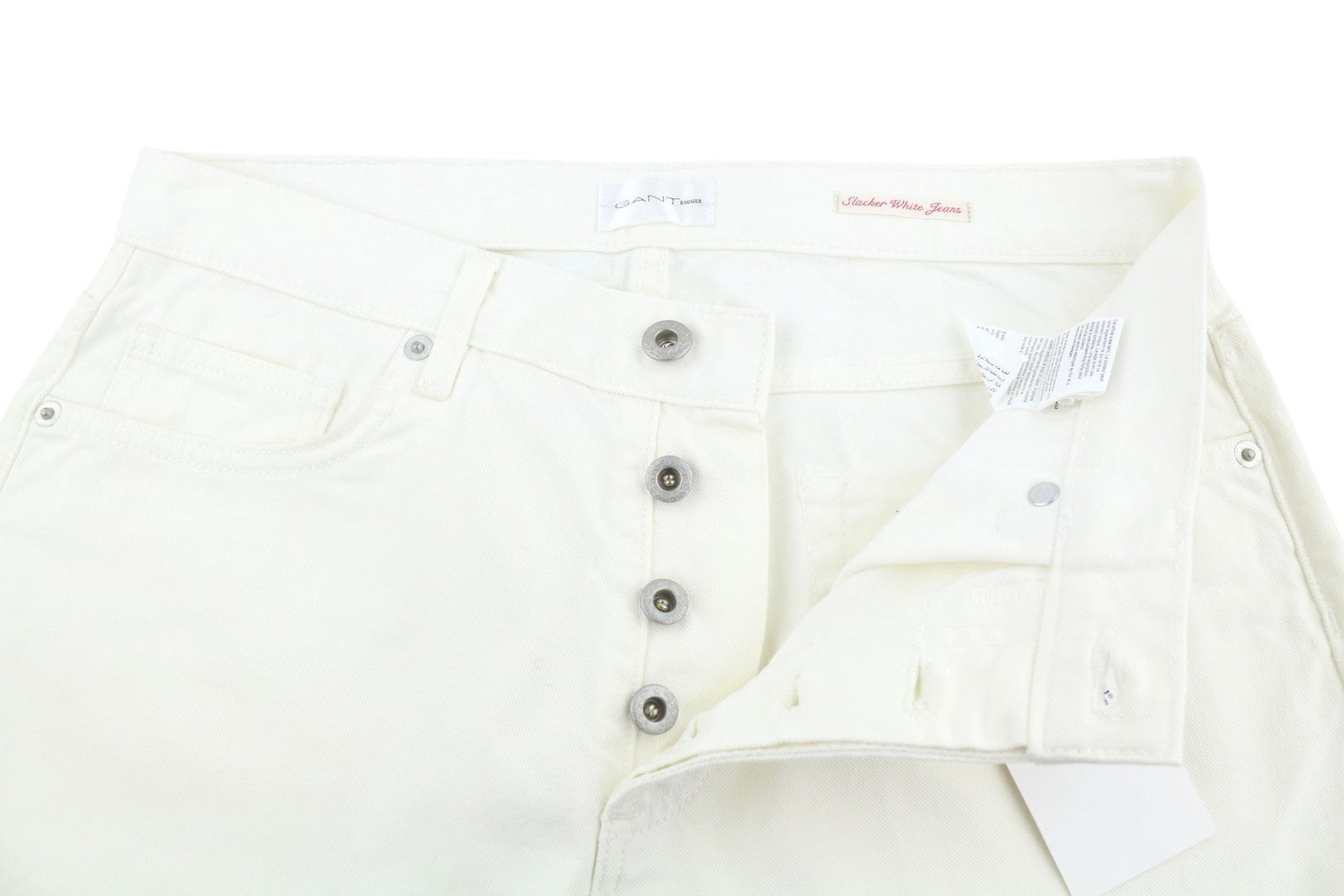 GANT Rugger Slacker White Women Jeans W27/L34 Off White Slim Leg Distressed