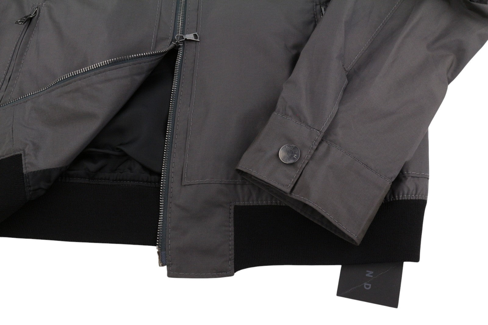JOHN RICHMOND Women Jacket UK16 L Grey Full Zip Lightweight Bomber