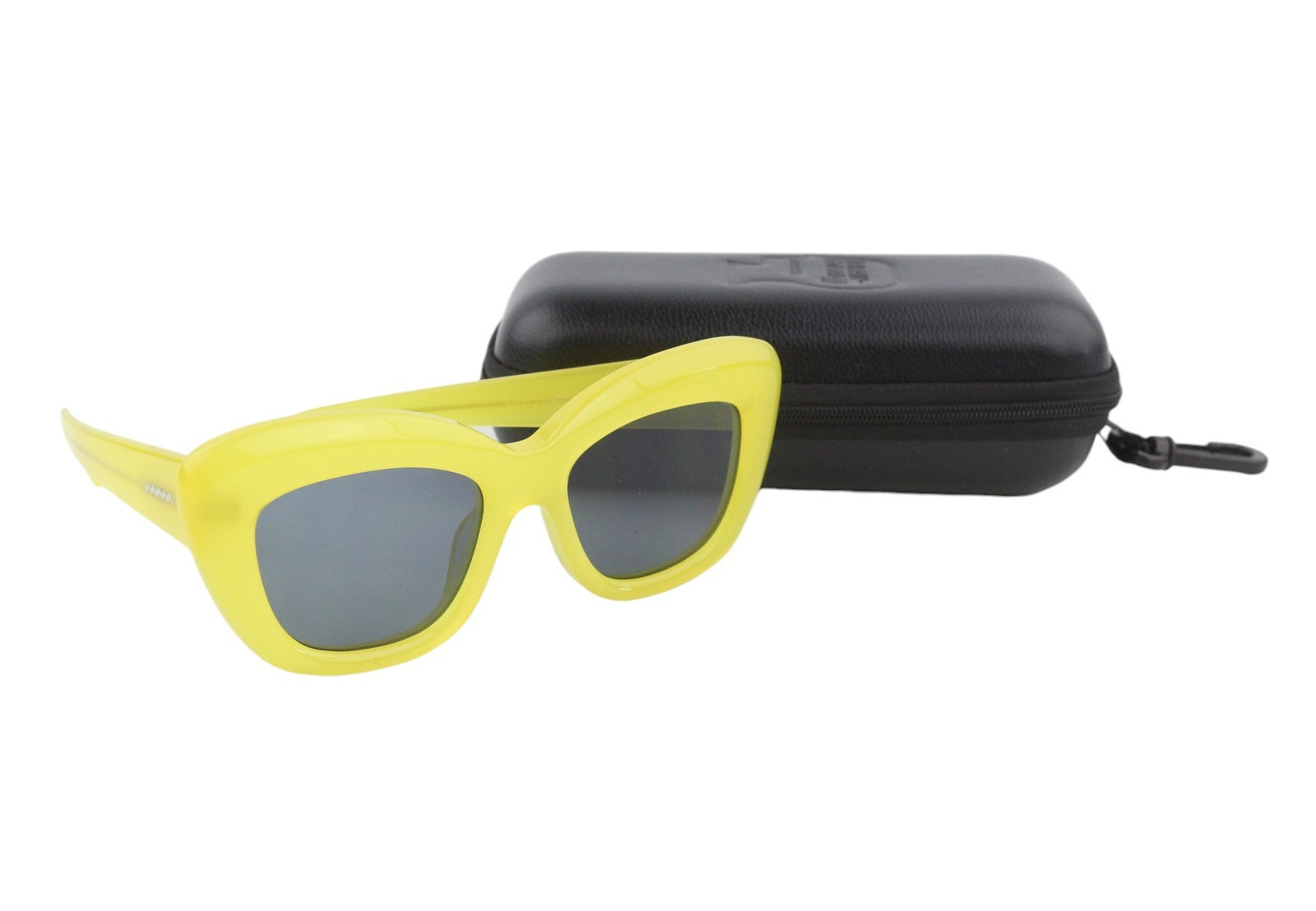 BRAIN DEAD Chibi Yellow/BLK Women Sunglasses OS Tinted Cat-Eye Style