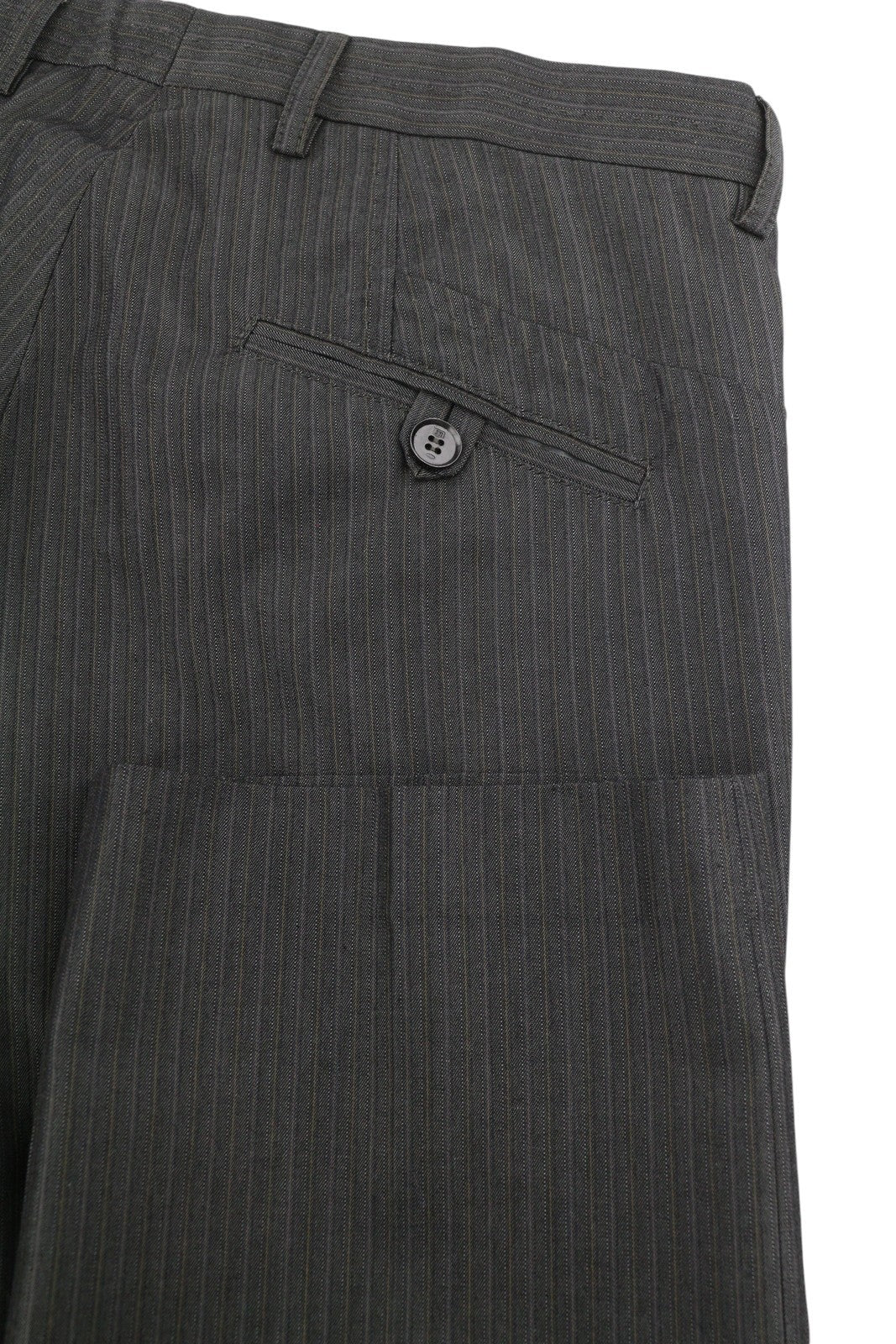 JOHN RICHMOND Women Trousers UK16 W33 Grey Cotton Pinstriped Zip Fly Slim