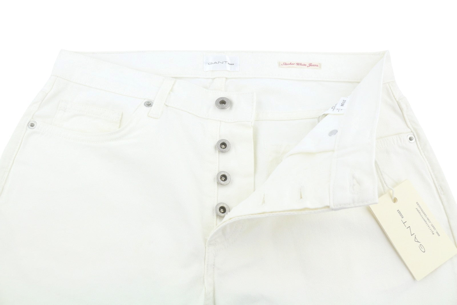 GANT Rugger Slacker White Women Jeans W27/L34 Off White Slim Fit Distress