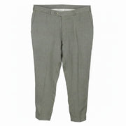 SUITSUPPLY Soho Men Trousers UK38R Green Melange Pure Linen Tapered Fit