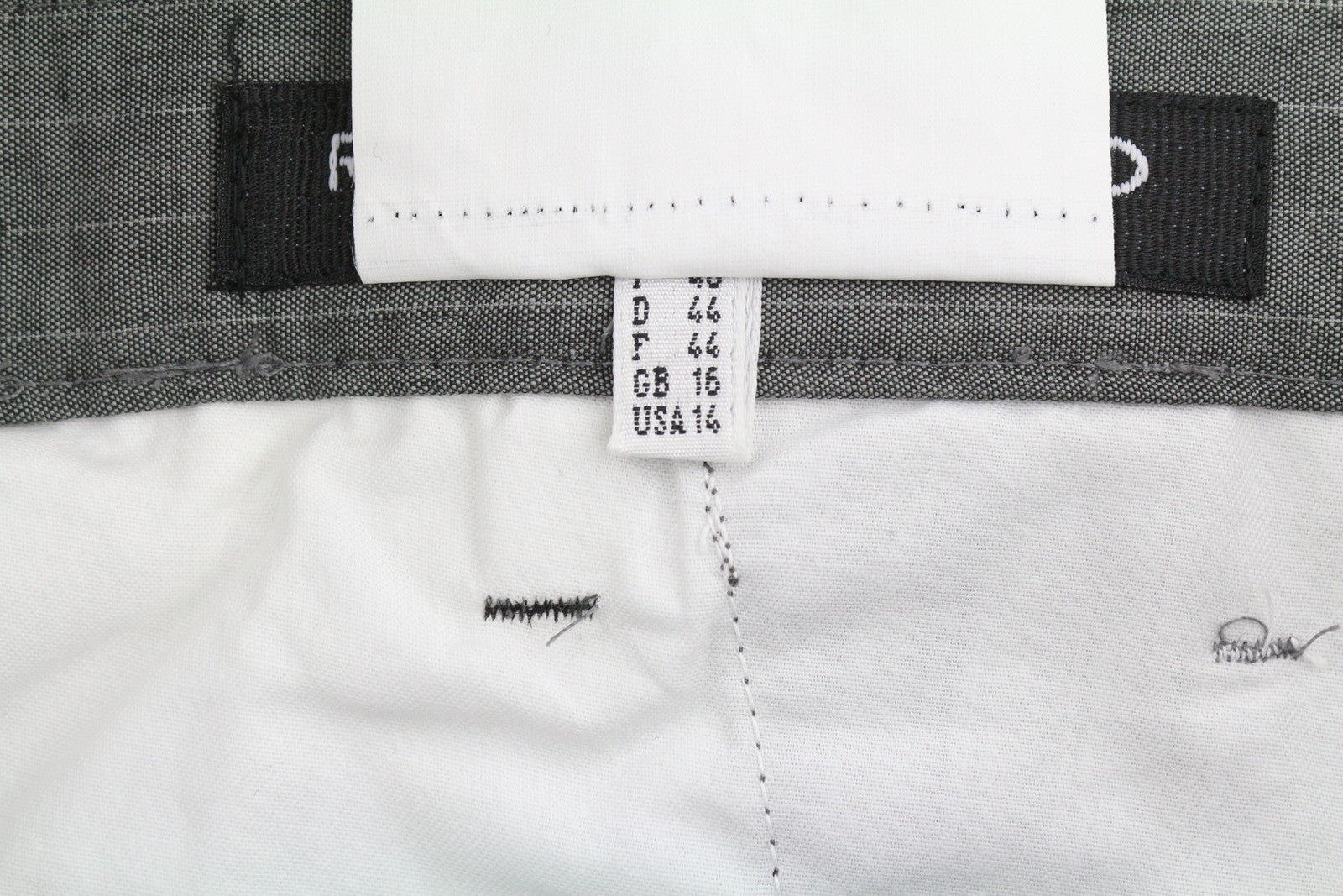 RICHMOND Women Trousers UK16 W32 Grey Pinstriped Melange Linen Blend Straight