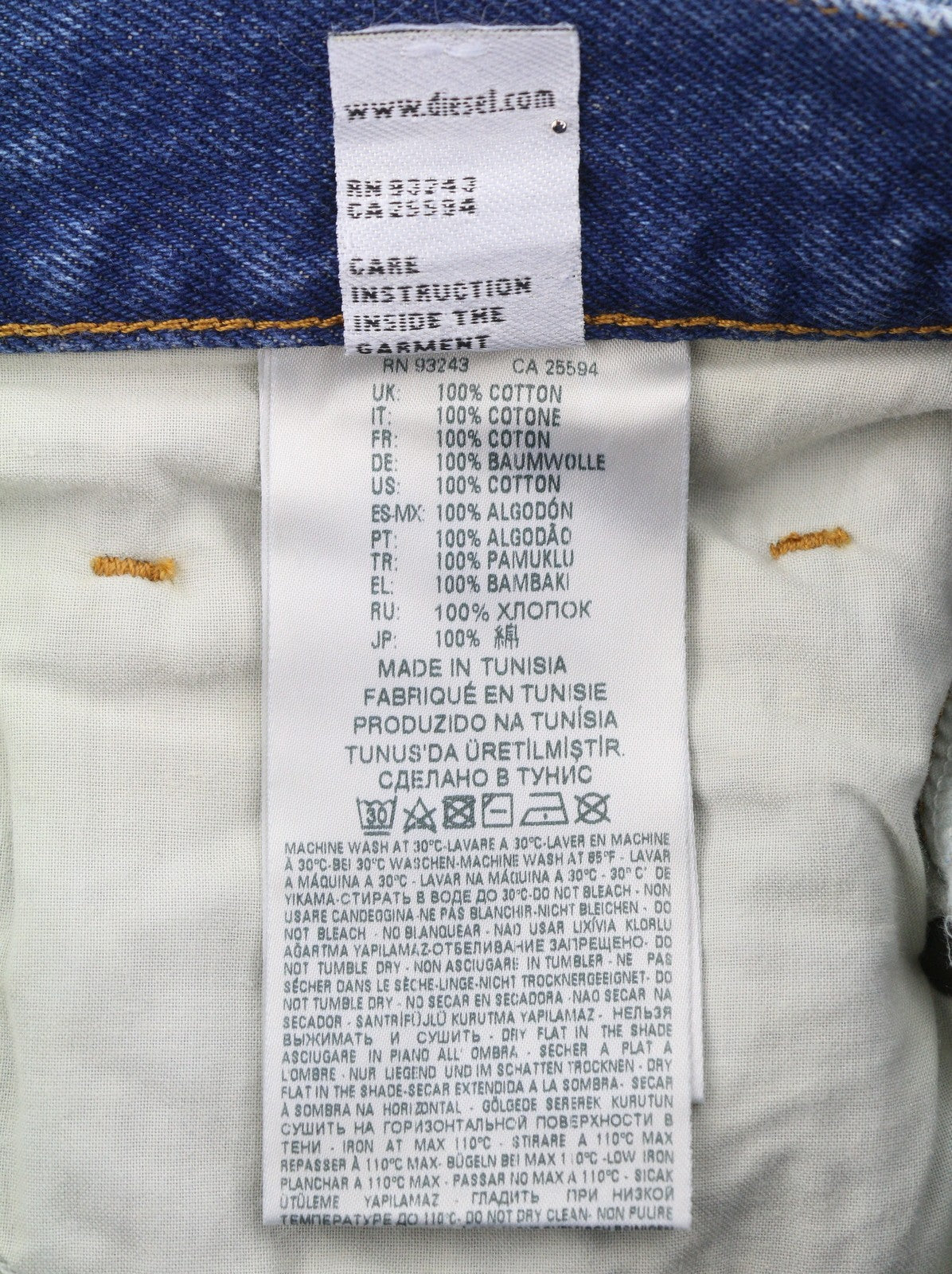 DIESEL D-Aygle 0076Y Men Jeans W29/L32 Blue Faded Whiskers Tapered Fit