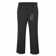 JOHN RICHMOND Women Trousers UK16 W34 Black Pinstriped Wool Straight Fit