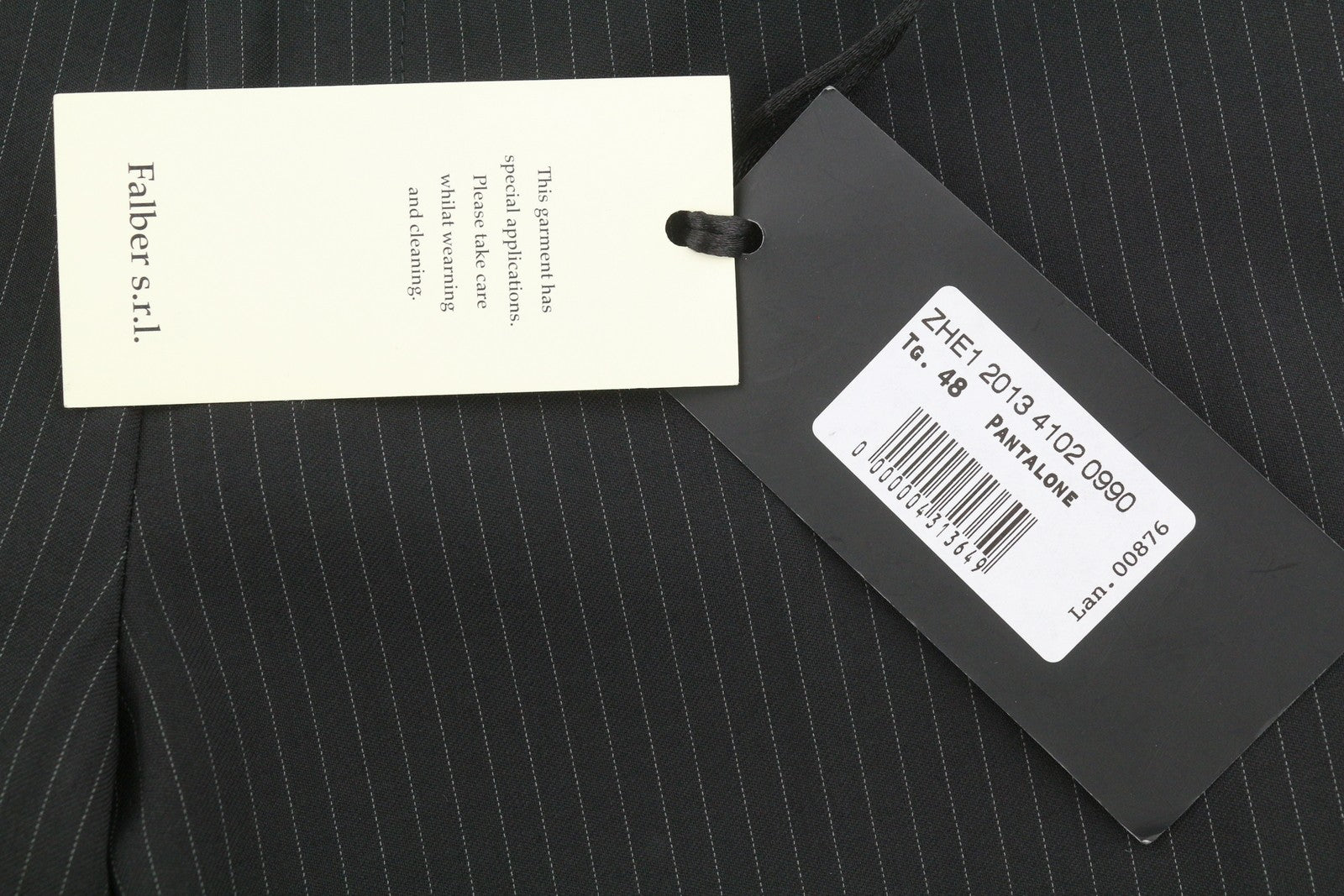 JOHN RICHMOND Women Trousers UK16 W34 Black Pinstriped Wool Straight Fit