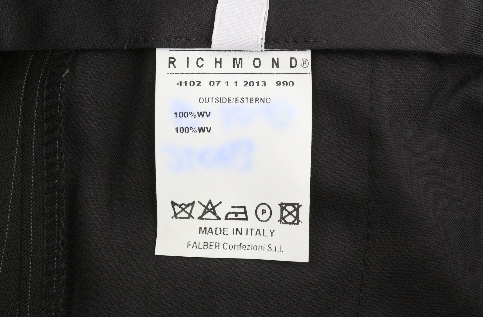 JOHN RICHMOND Women Trousers UK16 W34 Black Pinstriped Wool Straight Fit