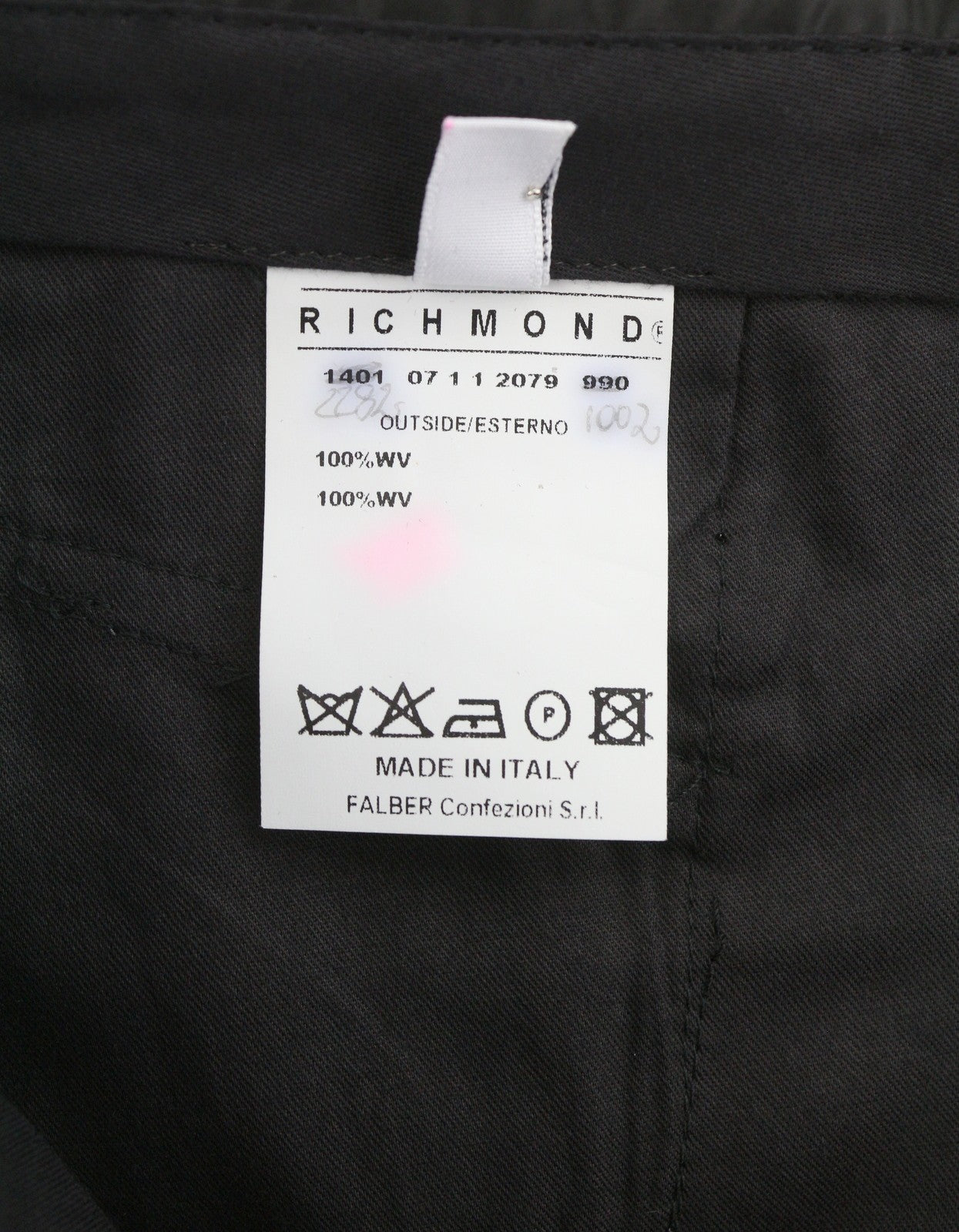 JOHN RICHMOND Women Trousers UK16 W34 Black Wool Glitter Look Zip Fly Straight