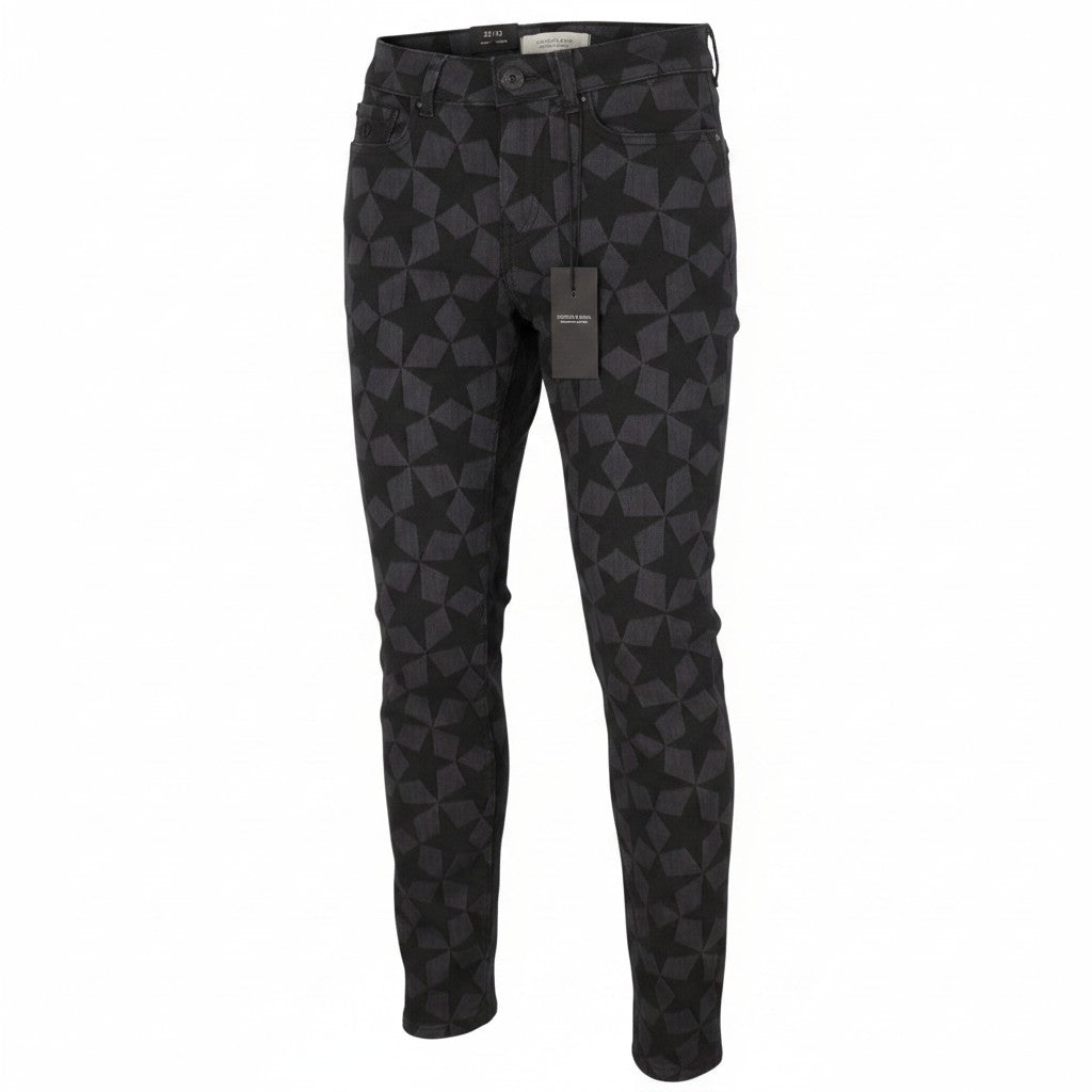 SCOTCH & SODA La Bohemienne Flare Women Jeans W27/L32 Black Stars Print Skinny
