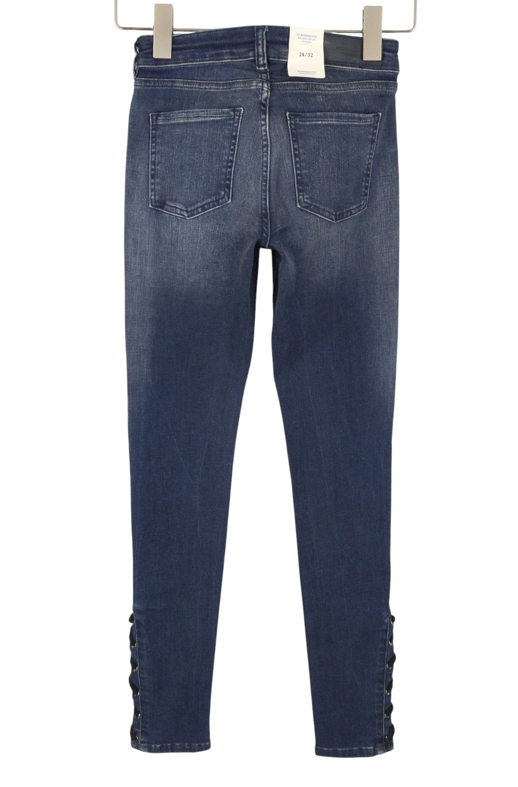 SCOTCH & SODA La Bohemienne Mid Rise Skinny Cropped Women Jeans W24/L32 Blue