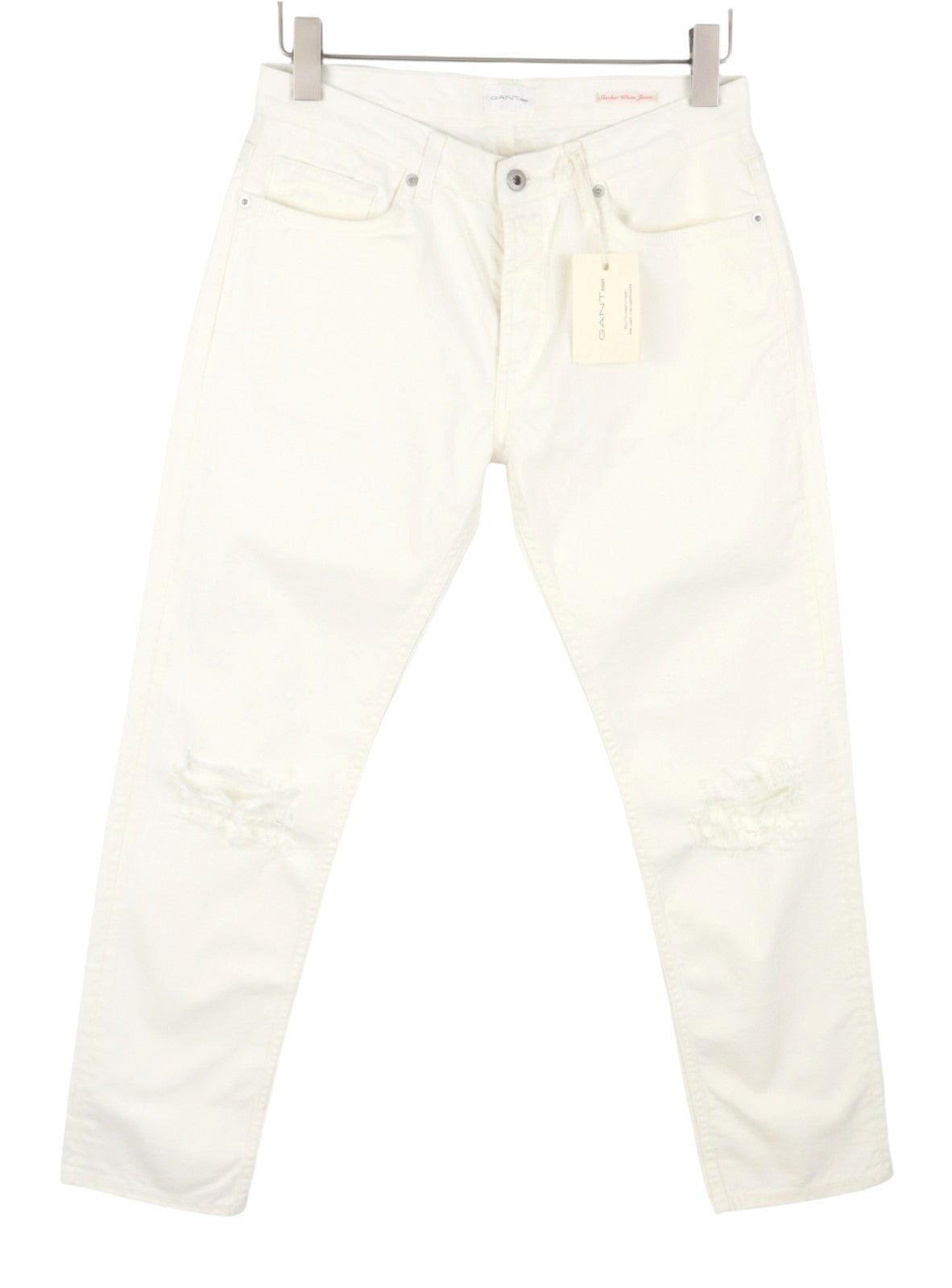 GANT Rugger Slacker White Women Jeans W27/L34 Off White Slim Fit Distressed