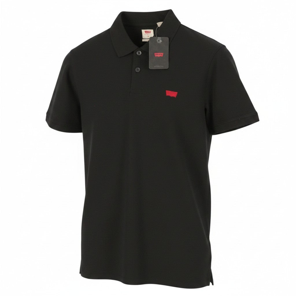 LEVI'S Slim Men Polos XL Black Cotton Tricot Short Sleeved