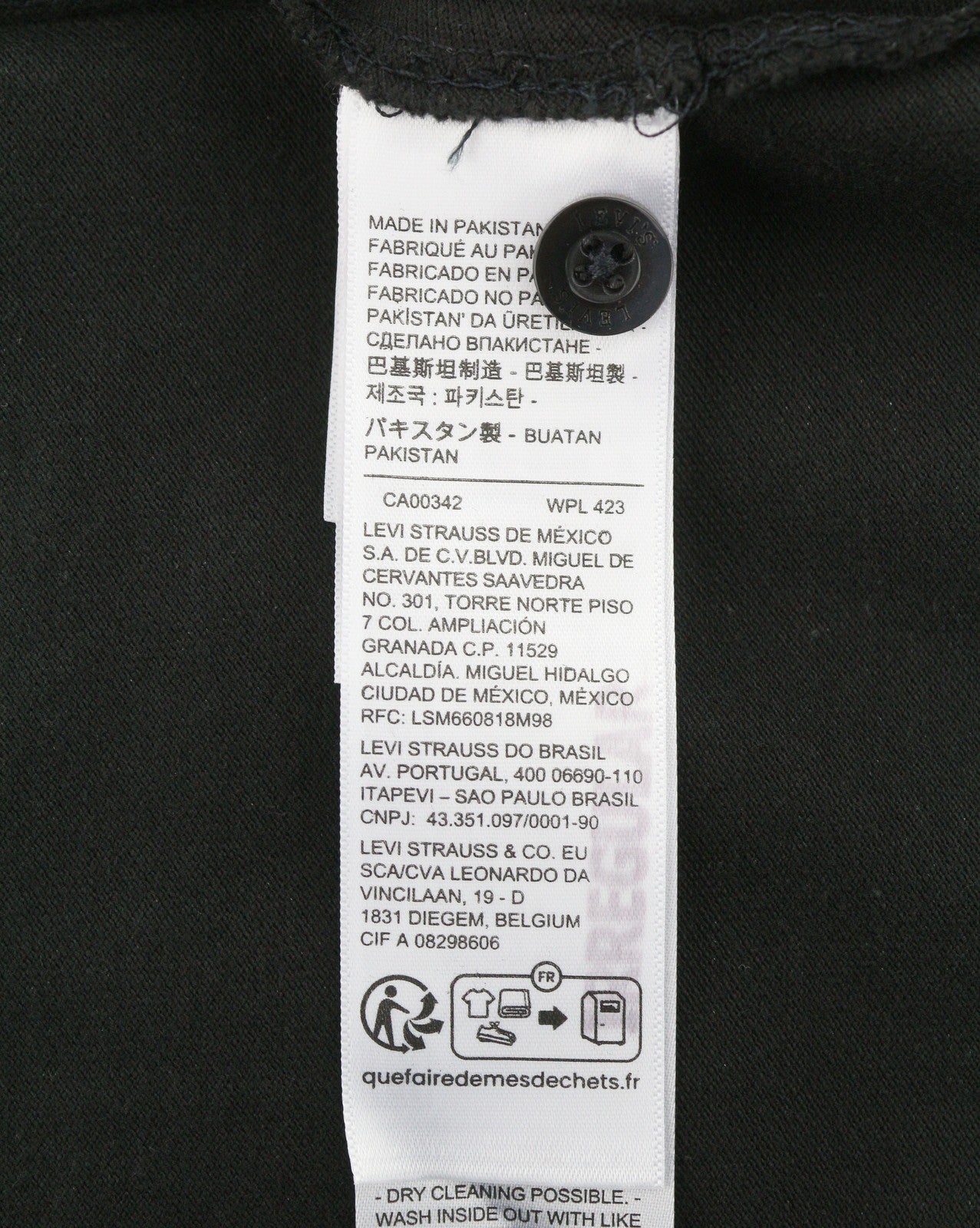 LEVI'S Slim Men Polos XL Black Cotton Tricot Short Sleeved